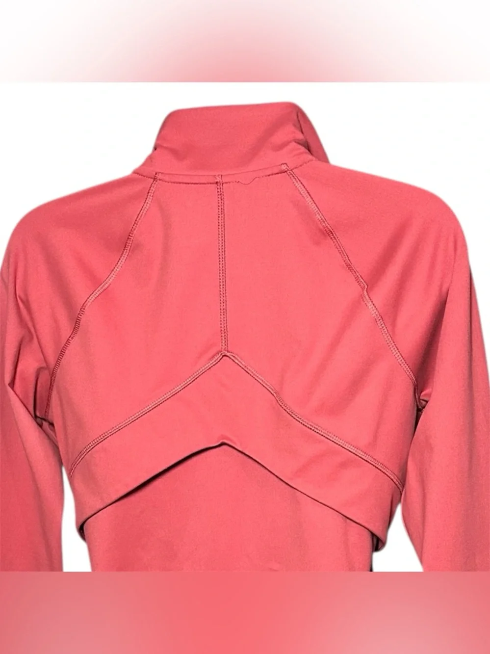 Apana‎ Muted Burnt Orange Zip-Up Athletic Jacket Thumb Holes Women's Size